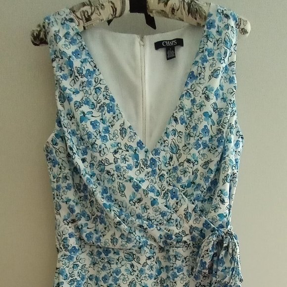 'CHAPS' Fully lined Crossover Bodice Floral Dress Size 6 EUC - Picture 1 of 16